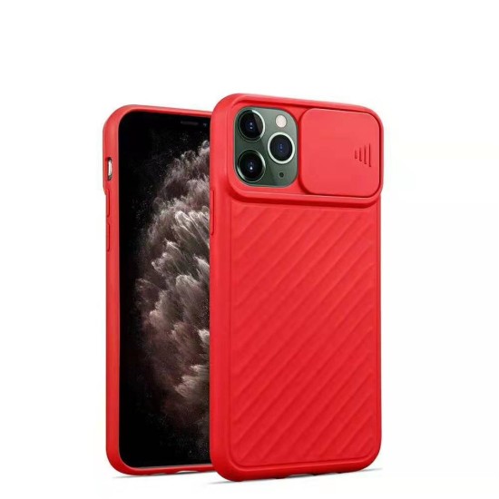 SILICONE COVER WITH CAMERA SHIELD FOR APPLE IPHONE 12 PRO MAX RED